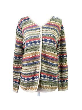Marisa Christina Crocheted Cardigan Mother of Pearl Buttons Women's Medium